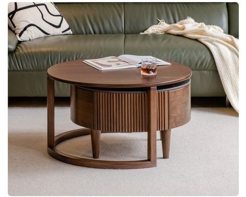 Exploring the Unique Appeal of Oak Solid Wood Rock Plate Coffee Tables